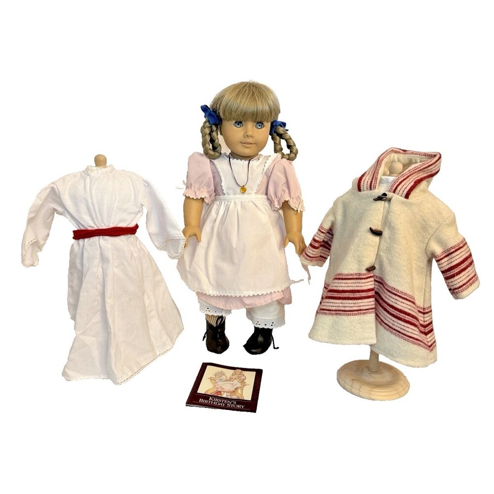 Pleasant Company American Girl Kirsten Doll Lot Vintage 1990s White Box 3 Outfit